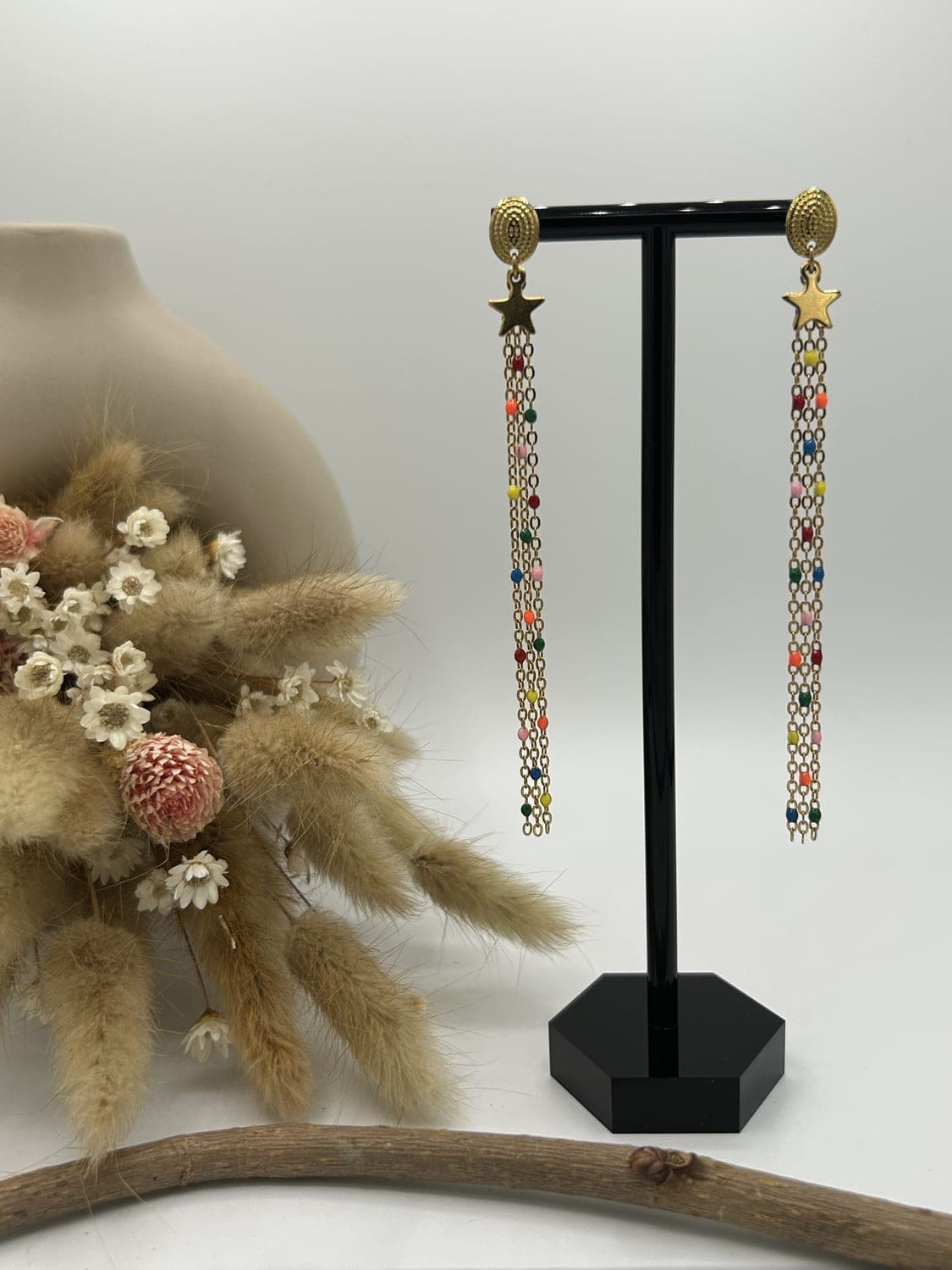 Étoile filante 6, boucles d'oreilles fait main La Coquette