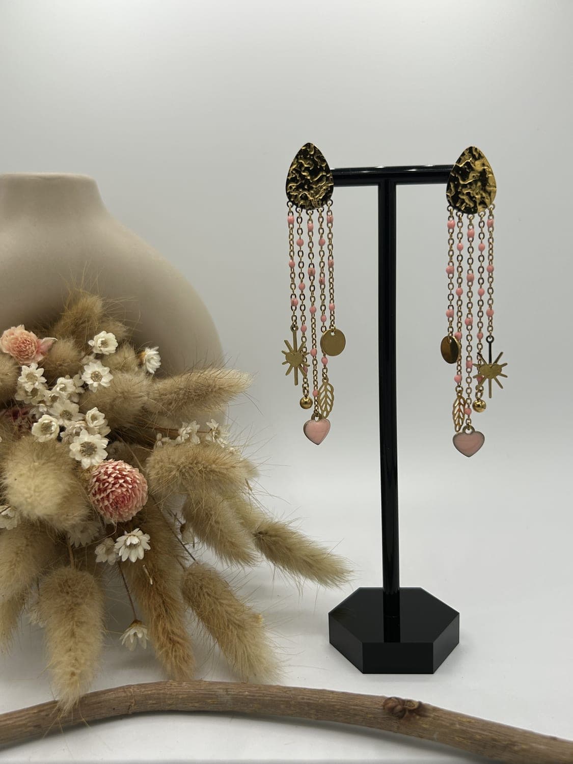 Martelée 5, boucles d'oreilles fait main La Coquette