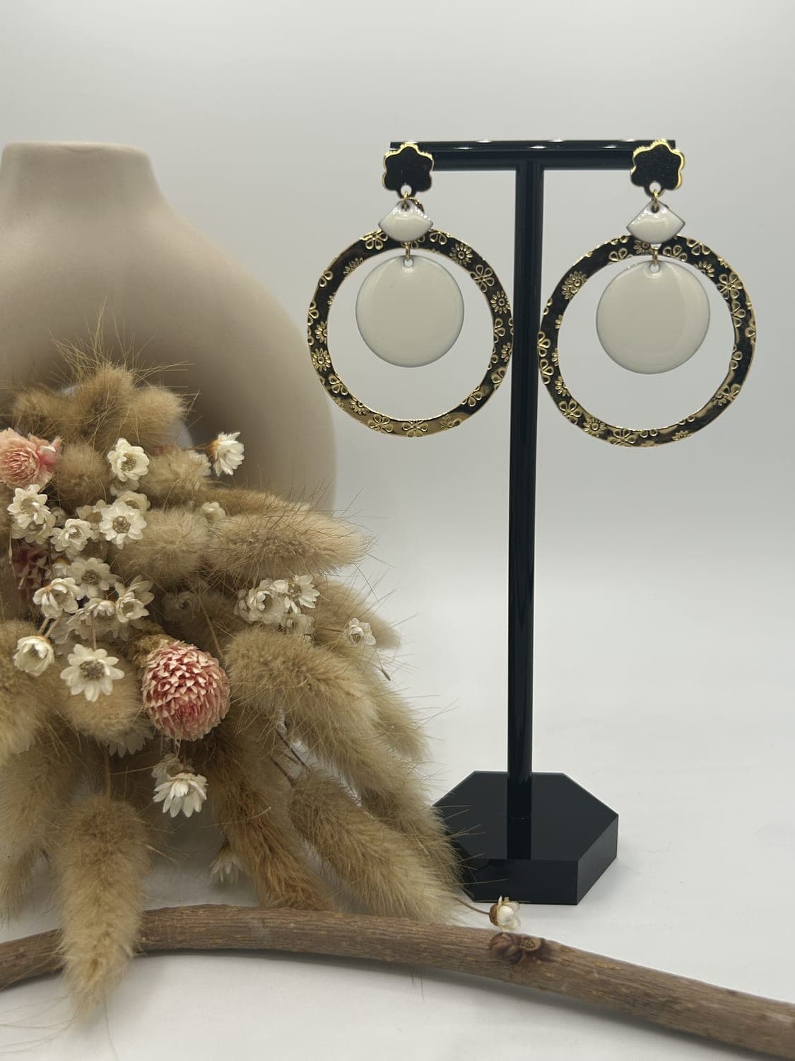 Créoles 2, boucles d'oreilles fait main La Coquette