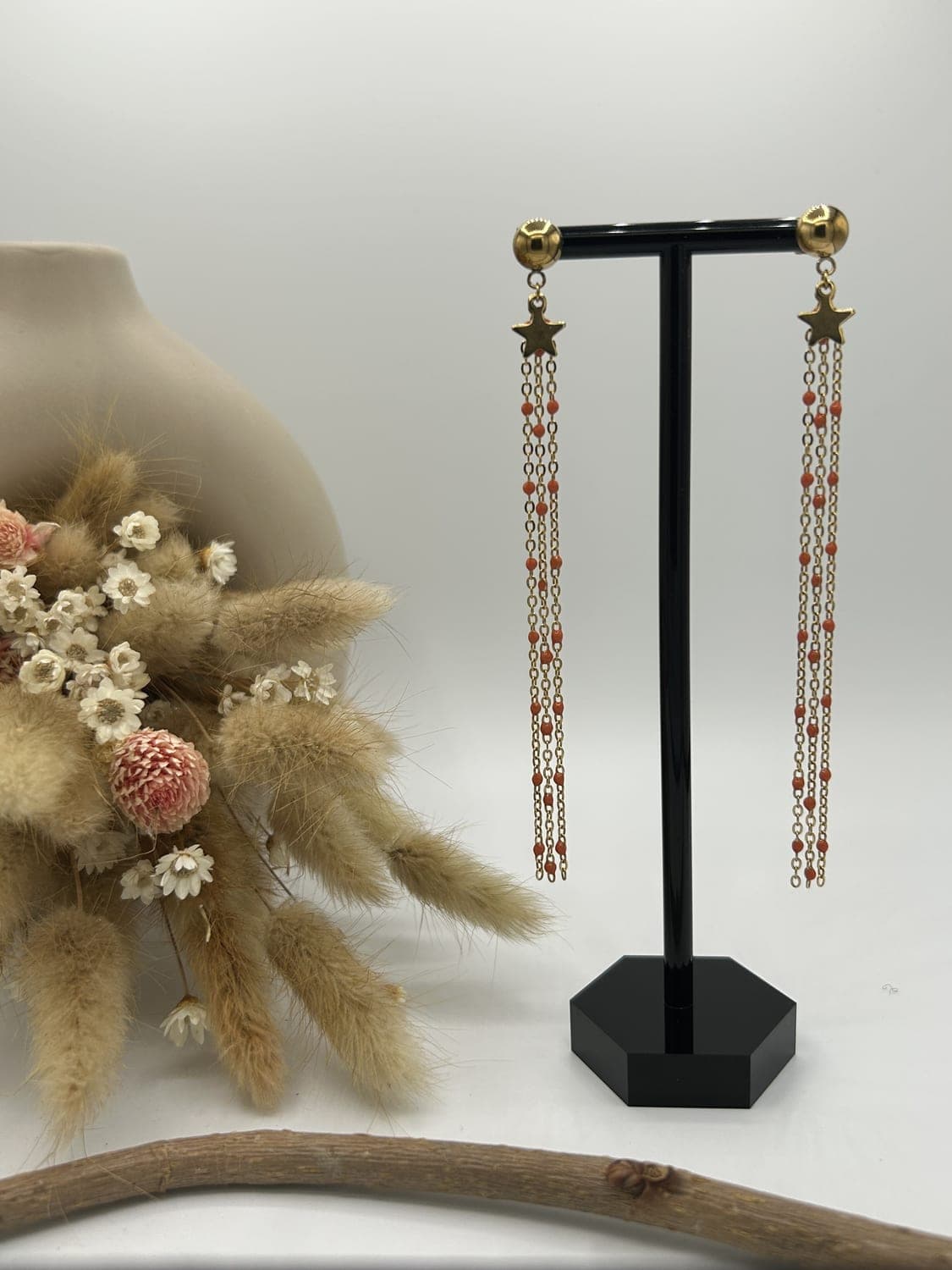 Étoile filante 5, boucles d'oreilles fait main La Coquette