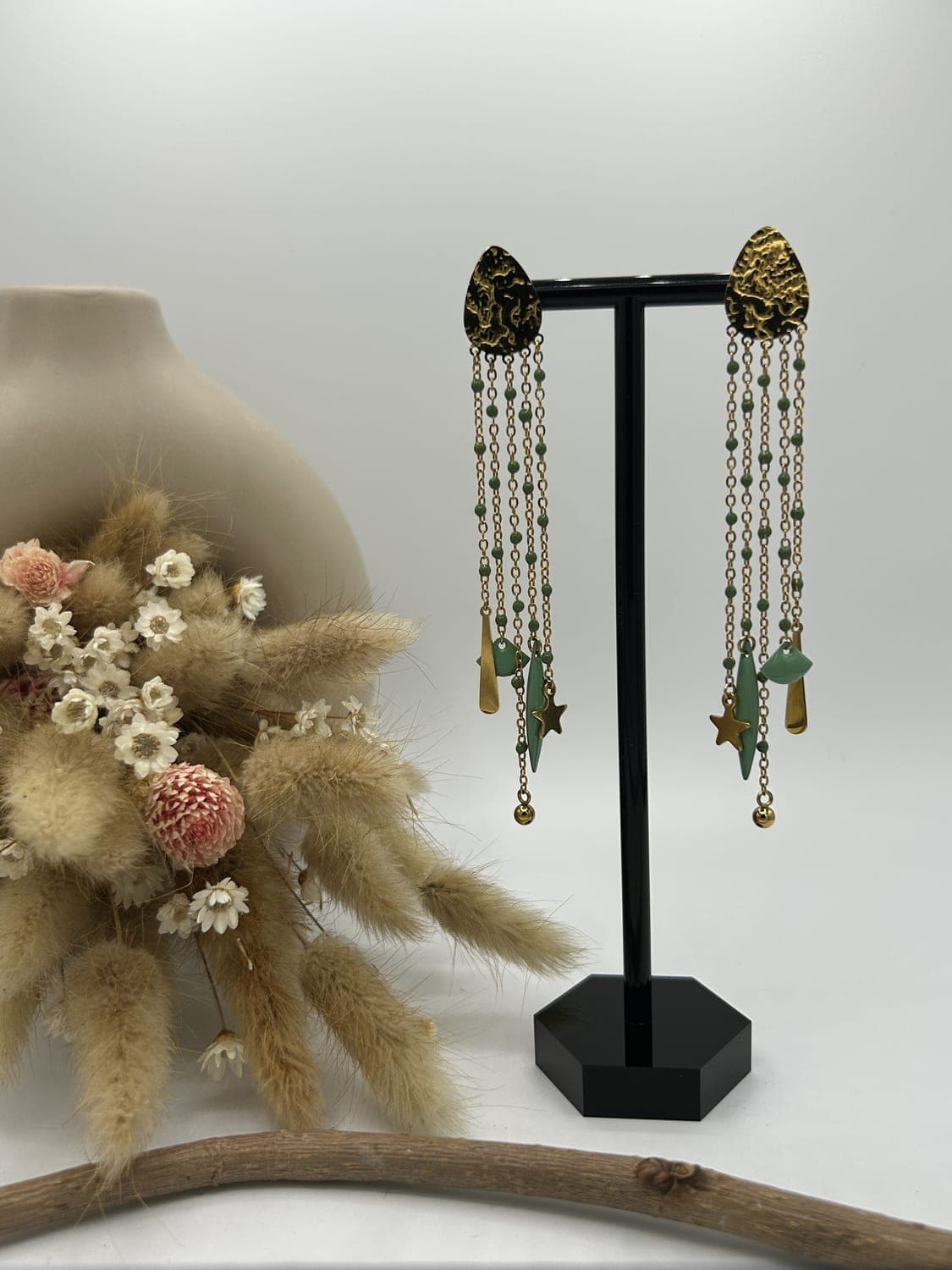 Martelée, boucles d'oreilles fait main La Coquette