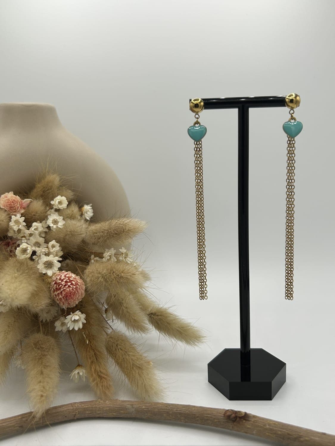 Cœur, boucles d'oreilles fait main La Coquette