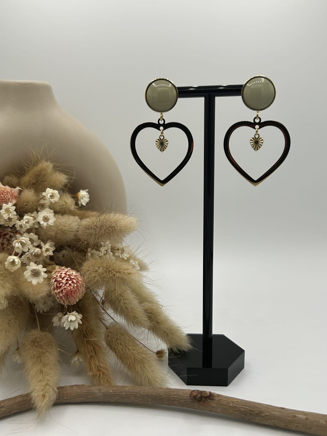 Cabochons 3, boucles d'oreilles fait main La Coquette
