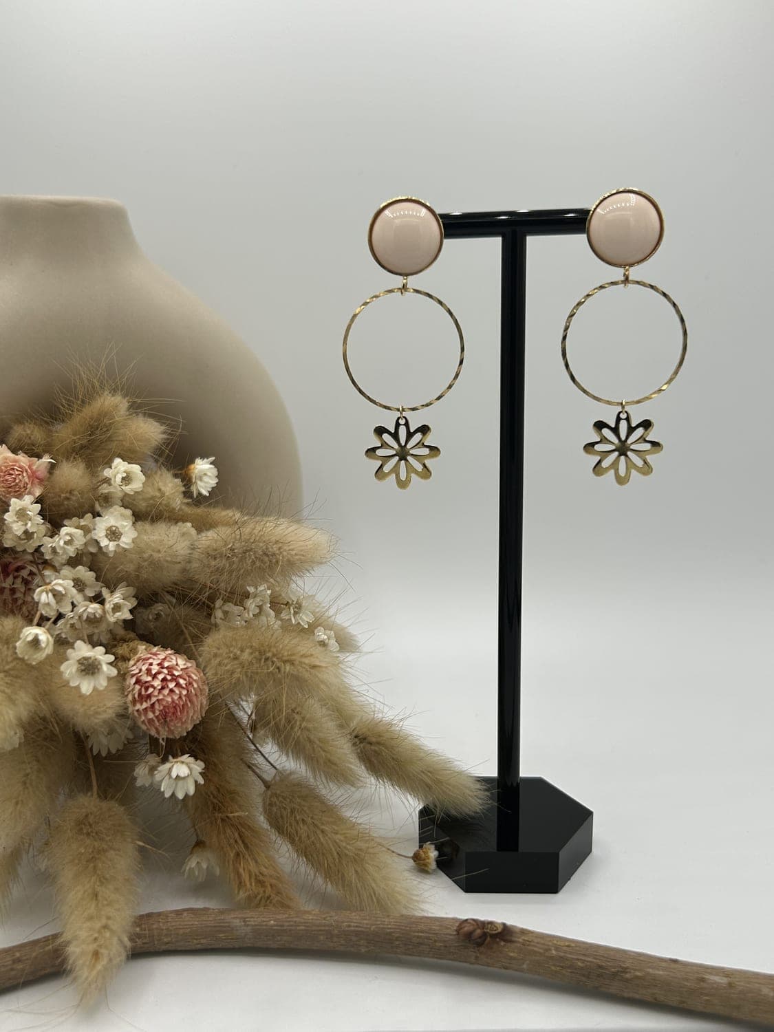 Cabochons 7, boucles d'oreilles fait main La Coquette