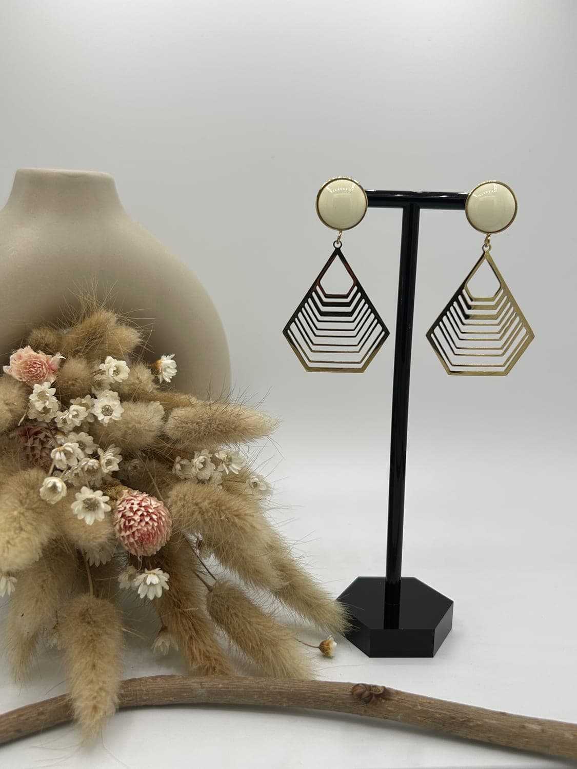 Cabochons 10, boucles d'oreilles fait main La Coquette