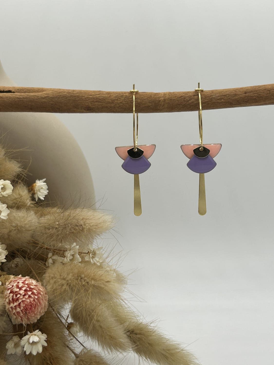 Créoles 3, boucles d'oreilles fait main La Coquette