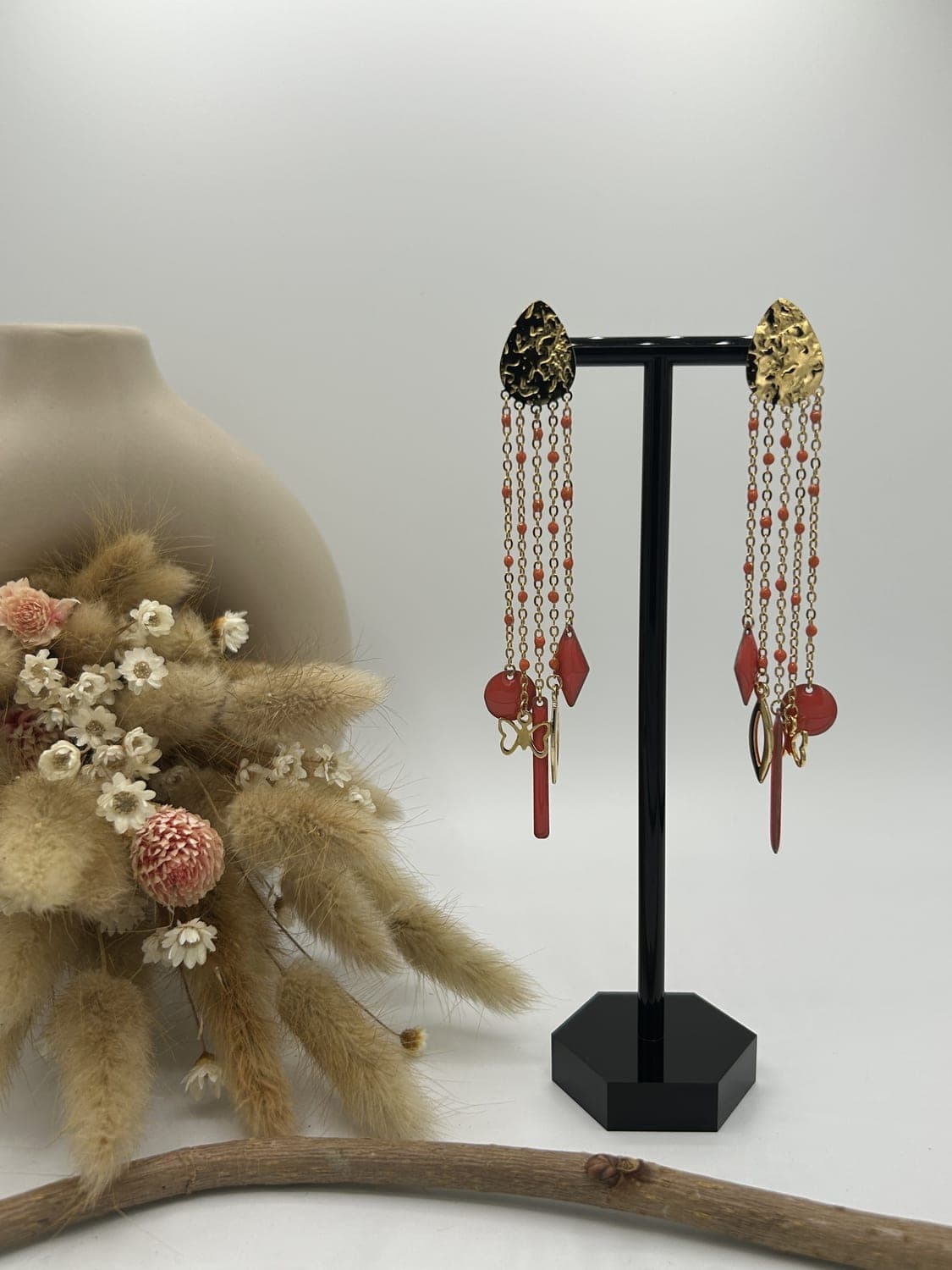 Martelée 4, boucles d'oreilles fait main La Coquette