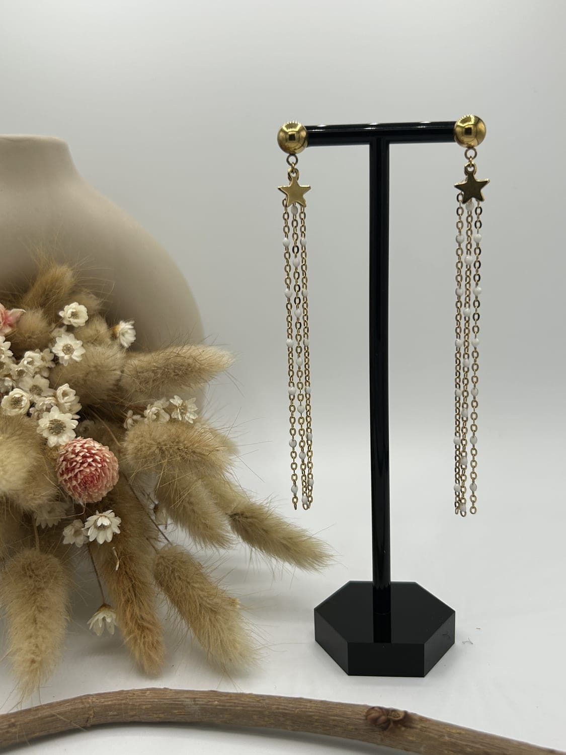 Étoile filante 3, boucles d'oreilles fait main La Coquette