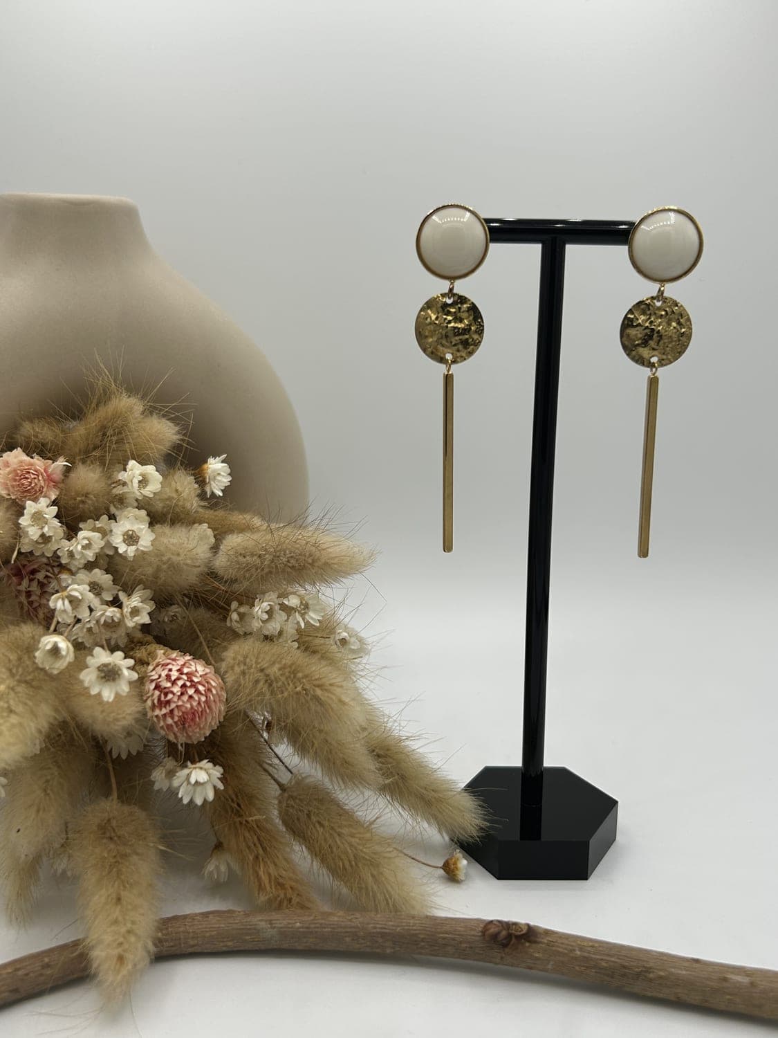 Cabochons 9, boucles d'oreilles fait main La Coquette