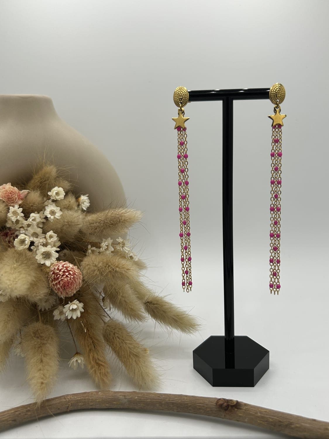 Étoile filante 7, boucles d'oreilles fait main La Coquette