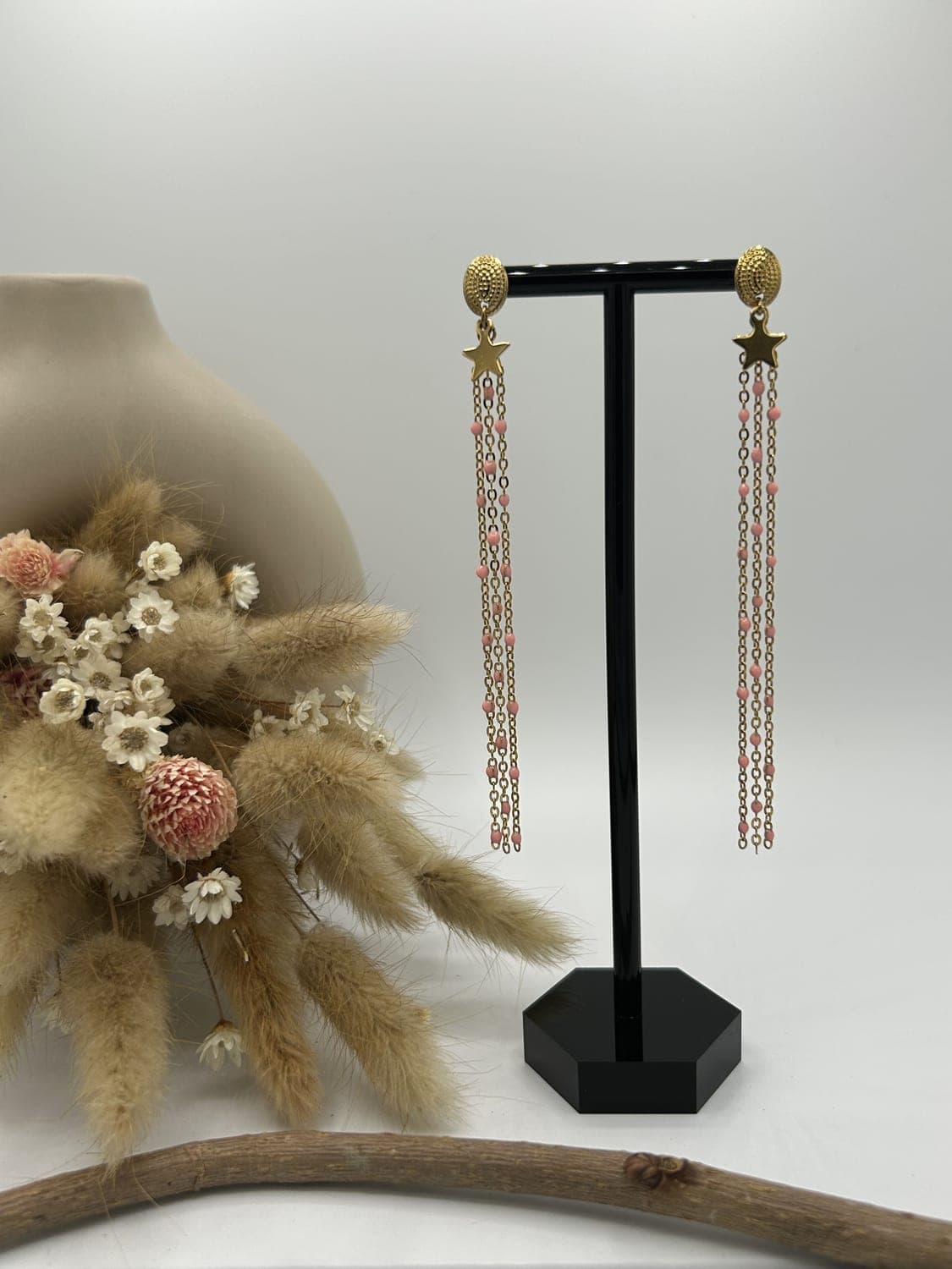 Étoile filante 8, boucles d'oreilles fait main La Coquette