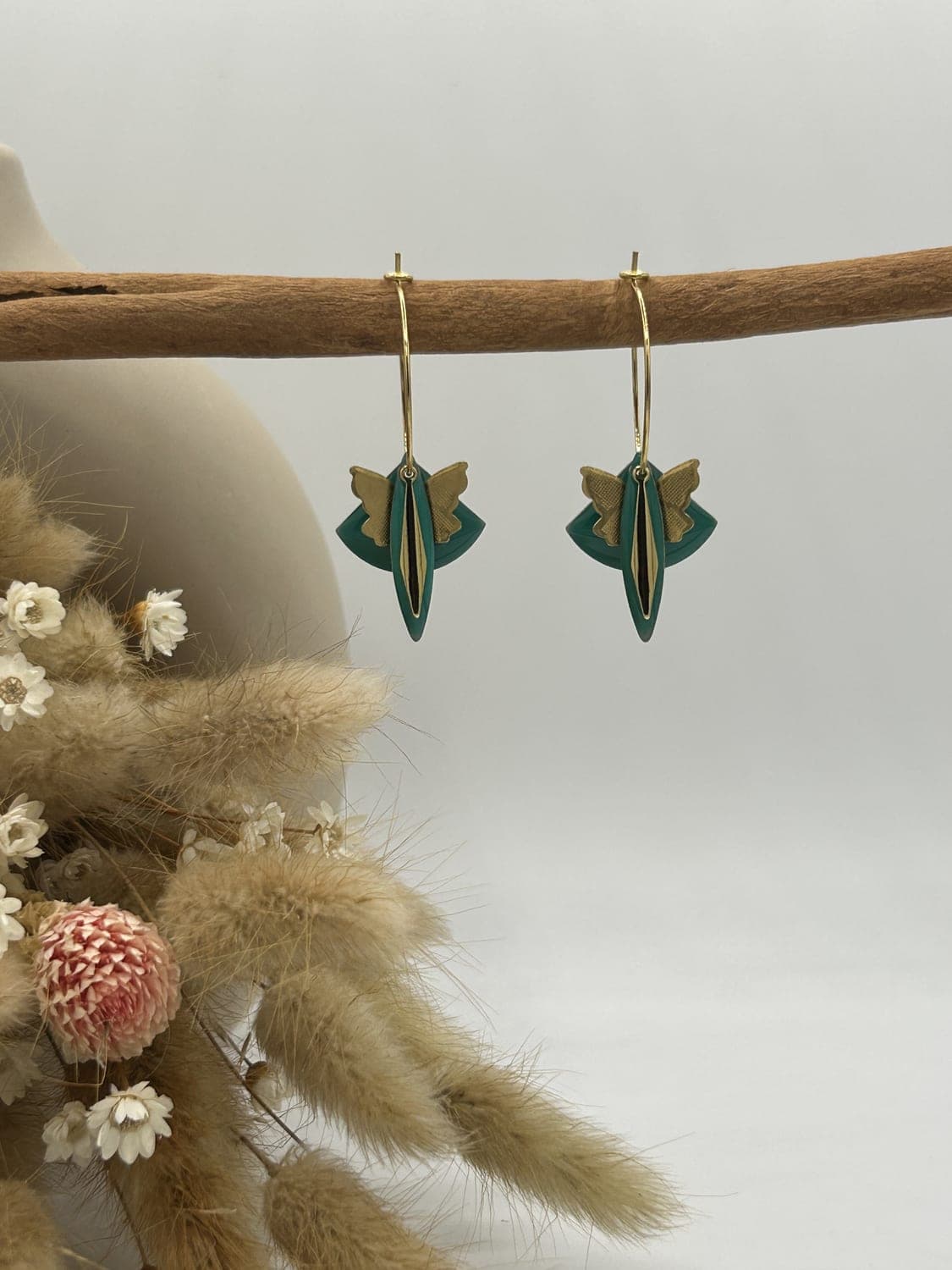 Créoles, boucles d'oreilles fait main La Coquette