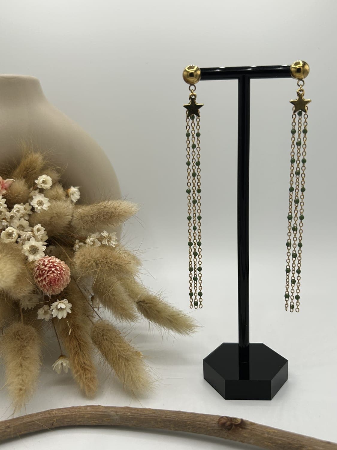 Étoile filante 2, boucles d'oreilles fait main La Coquette