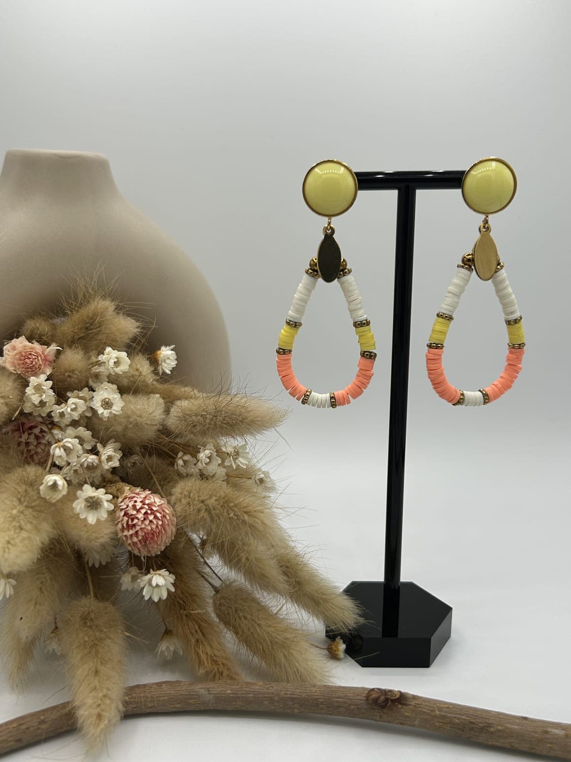 Cabochons 11, boucles d'oreilles fait main La Coquette