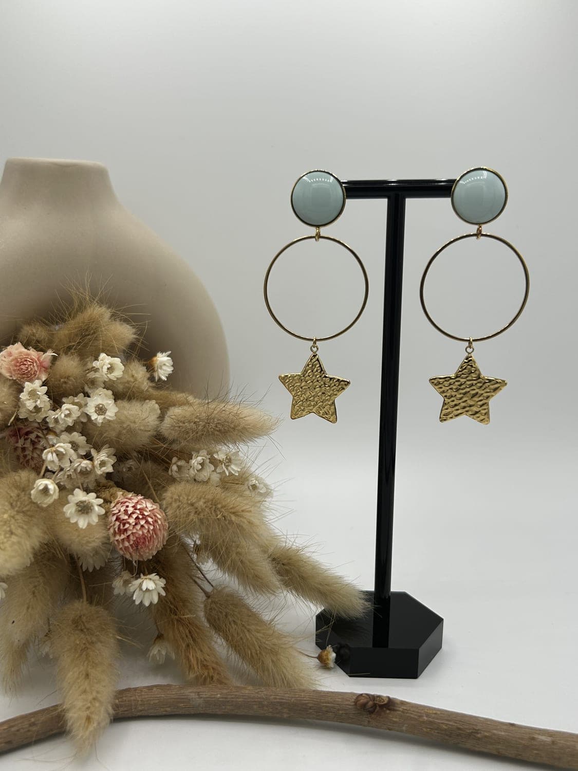 Cabochons 4, boucles d'oreilles fait main La Coquette