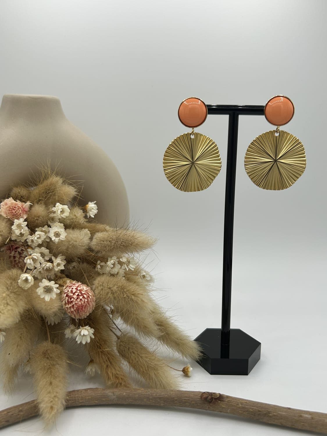 Cabochons 6, boucles d'oreilles fait main La Coquette