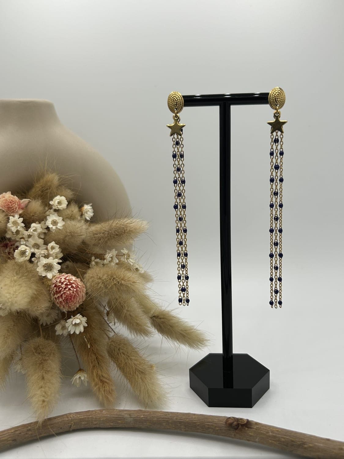 Étoile filante, boucles d'oreilles fait main La Coquette